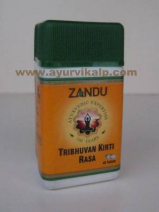 Zandu TRIBHUVAN KIRTI RASA, 40 Tablets For All Types of Fever and Liver Diseases